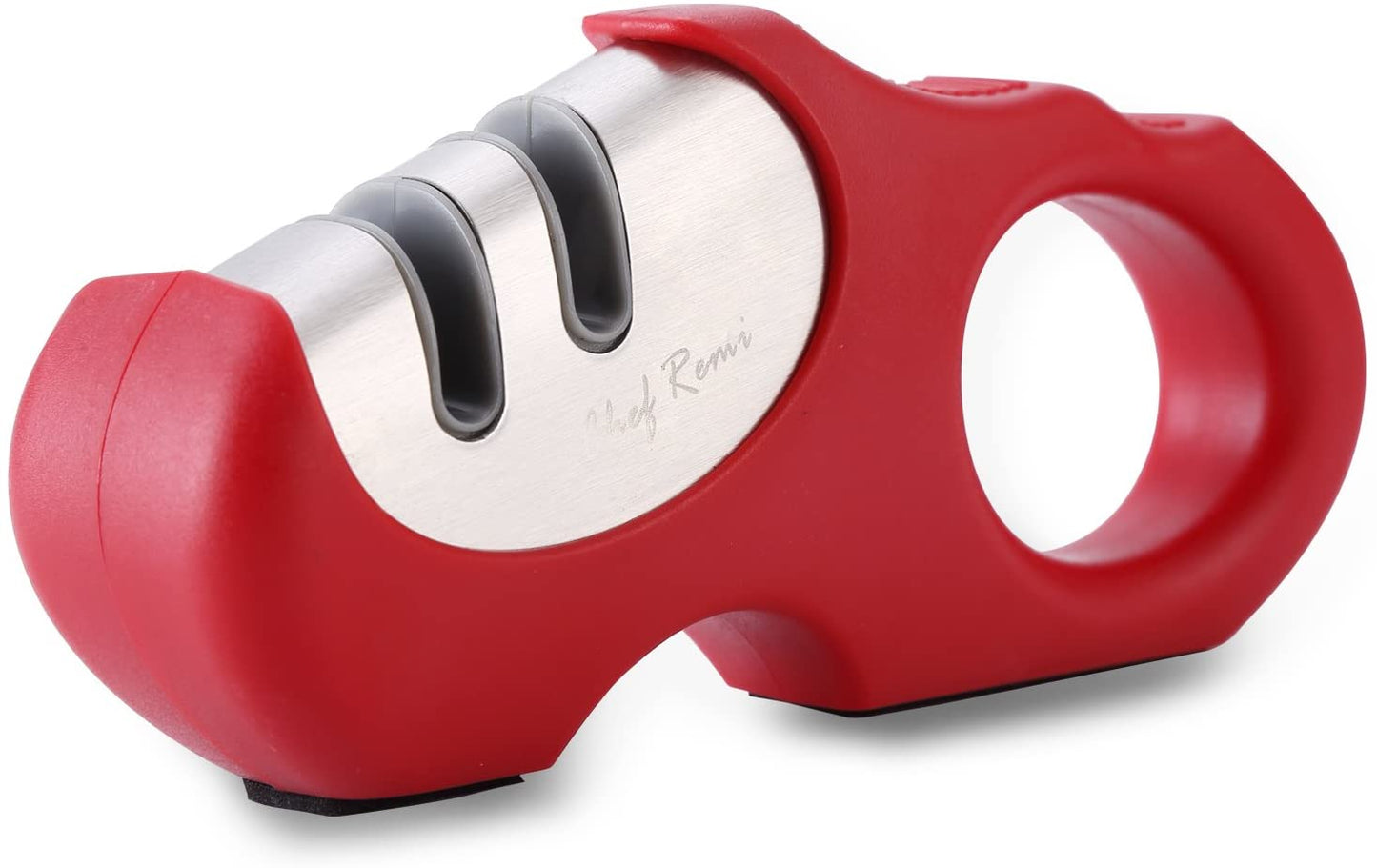 Chef Remi Knife Sharpener | Non-Slip Stainless Steel Scissors & Blade Sharpener