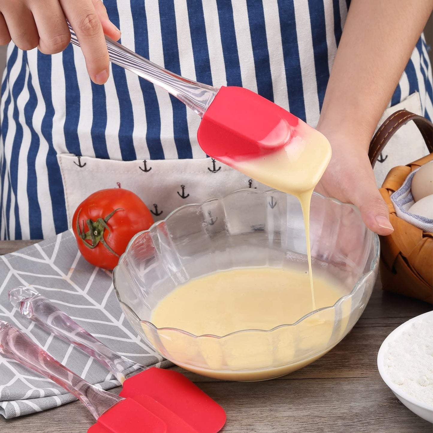 Chef Remi Baking Spatulas | Set of 3 Non Stick Silicone Cooking Spatulas