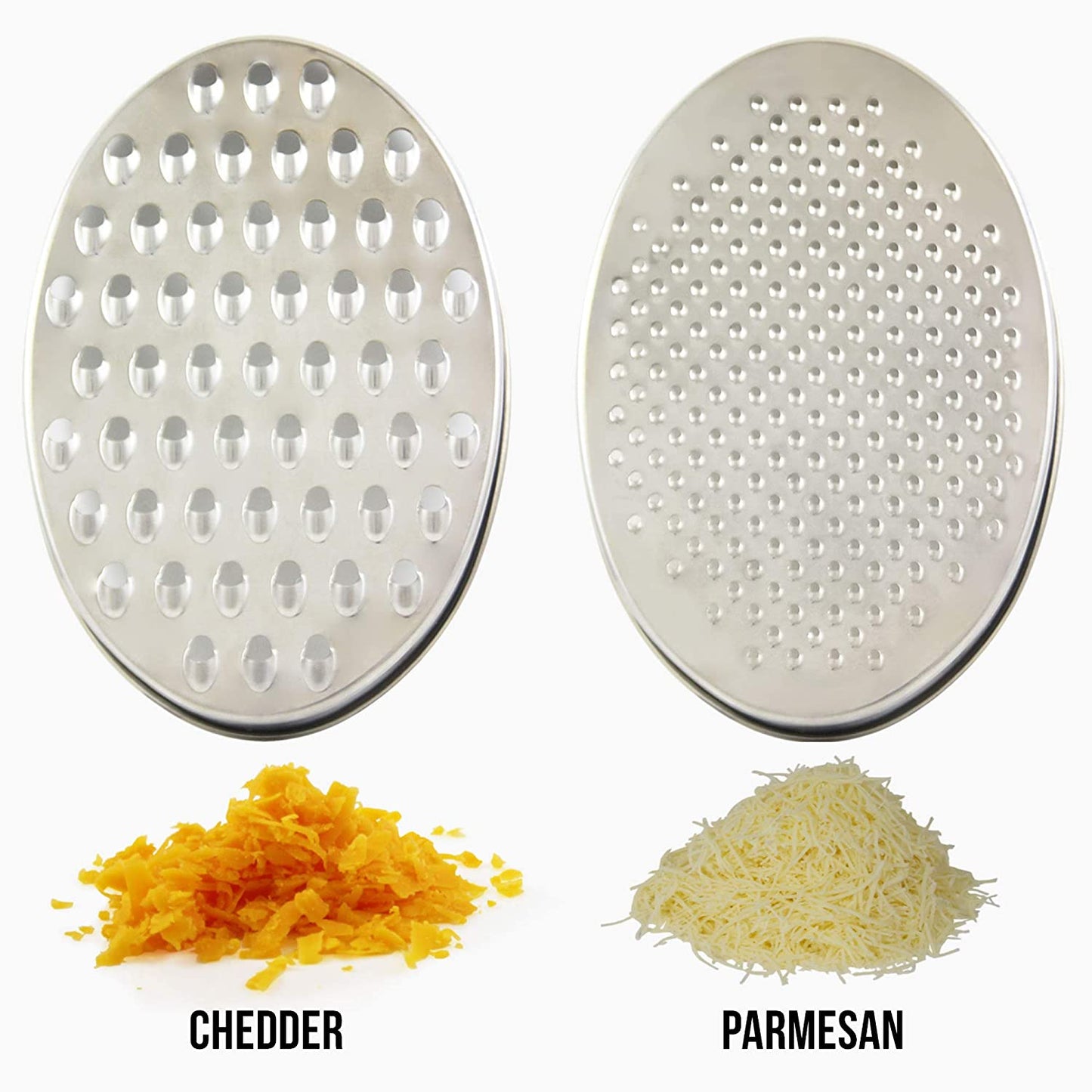 Chef Remi Cheese Grater | Vegetable Grater -2 Size Blades with Storage Container