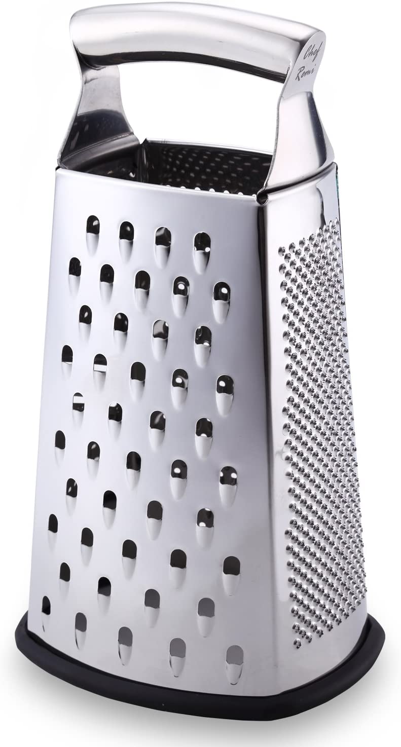 Food Grater 4 Sided Blades Stainless Steel Cheese and Vegetable Grater