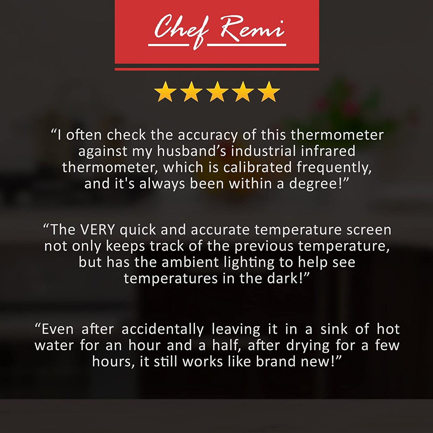 Chef Remi Digital Cooking Thermometer - Instant Read | Best for Turkey, Meat, Oven, Oil, Kitchen, Grill, BBQ, Any Food| Rated No.1 Grill Accessories
