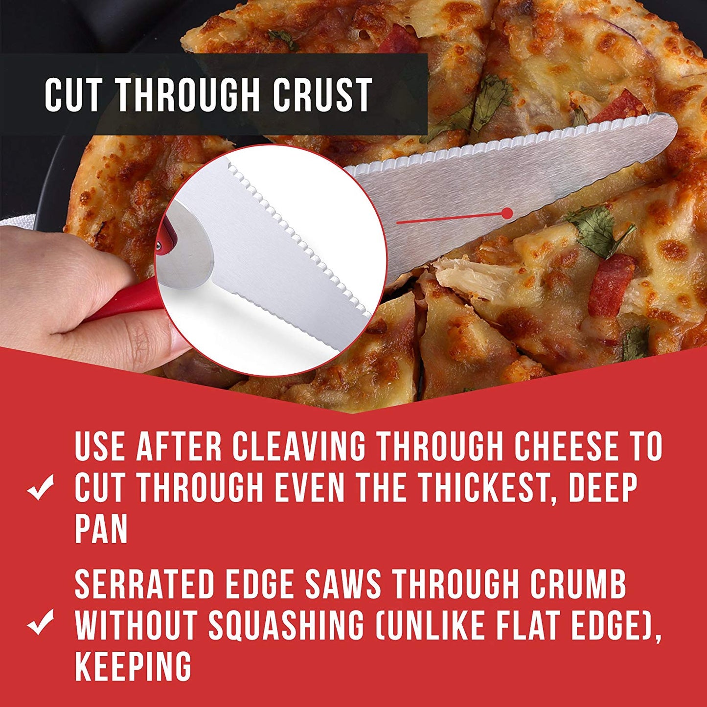 Chef Remi Pizza Cutter | Stainless Steel Pizza Wheel -Serrated Blade and Spatula