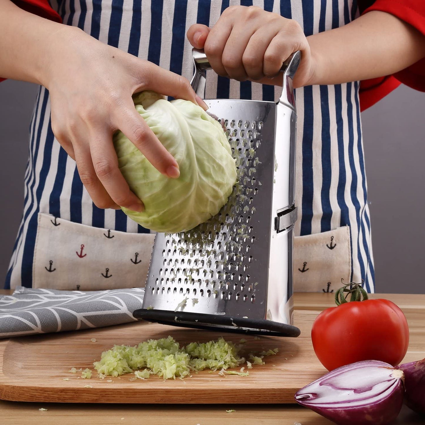 Food Grater 4 Sided Blades Stainless Steel Cheese and Vegetable Grater