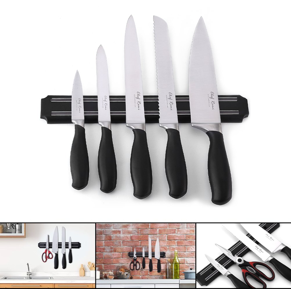 Magnetic Knife Holder - Christmas Gift Storage Bar This Year - Safeguard Your Kitchen Knives from Kids with Our Easy to Mount Strip