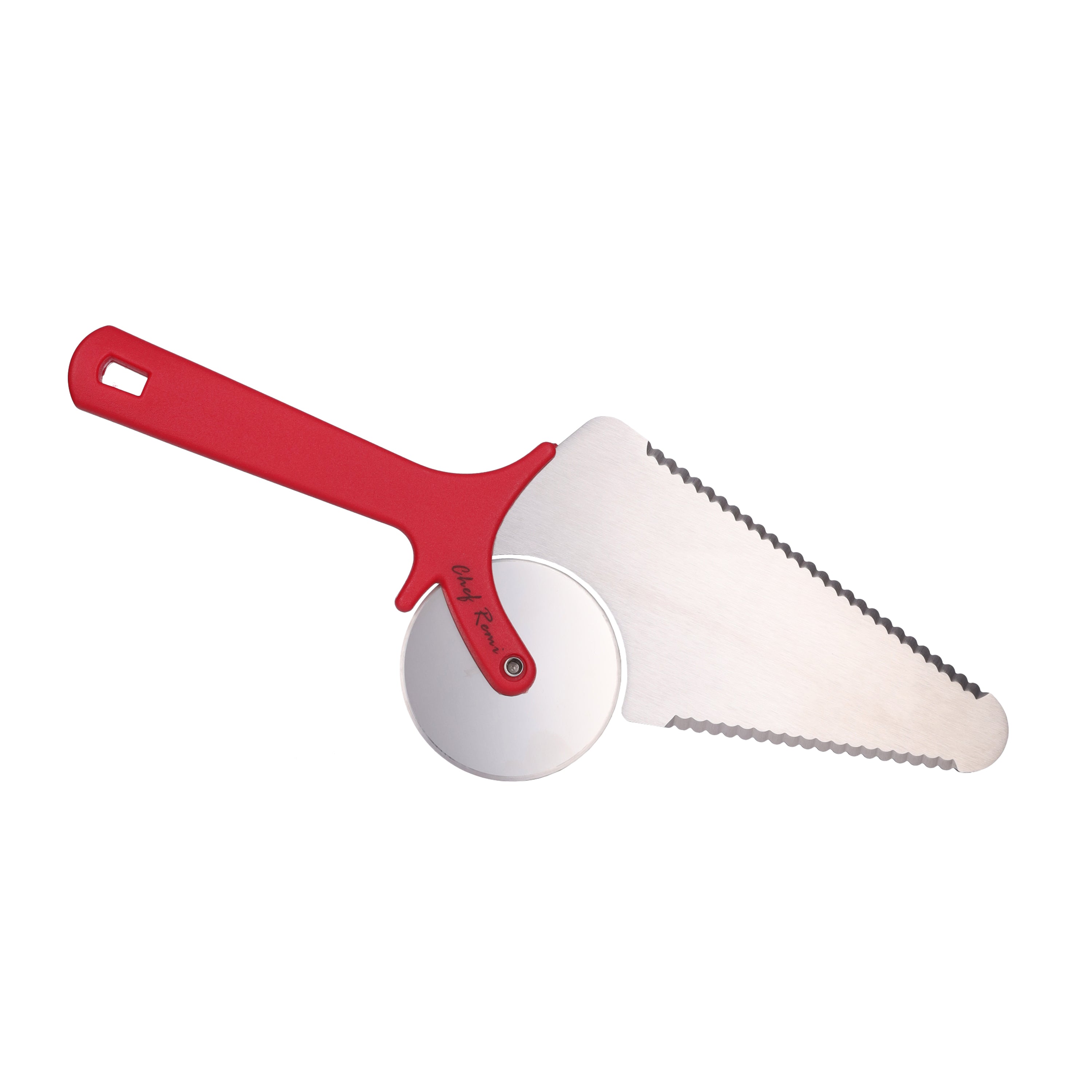 Pizza Cutter Stainless Steel Pizza Wheel Serrated Blade and Spatula