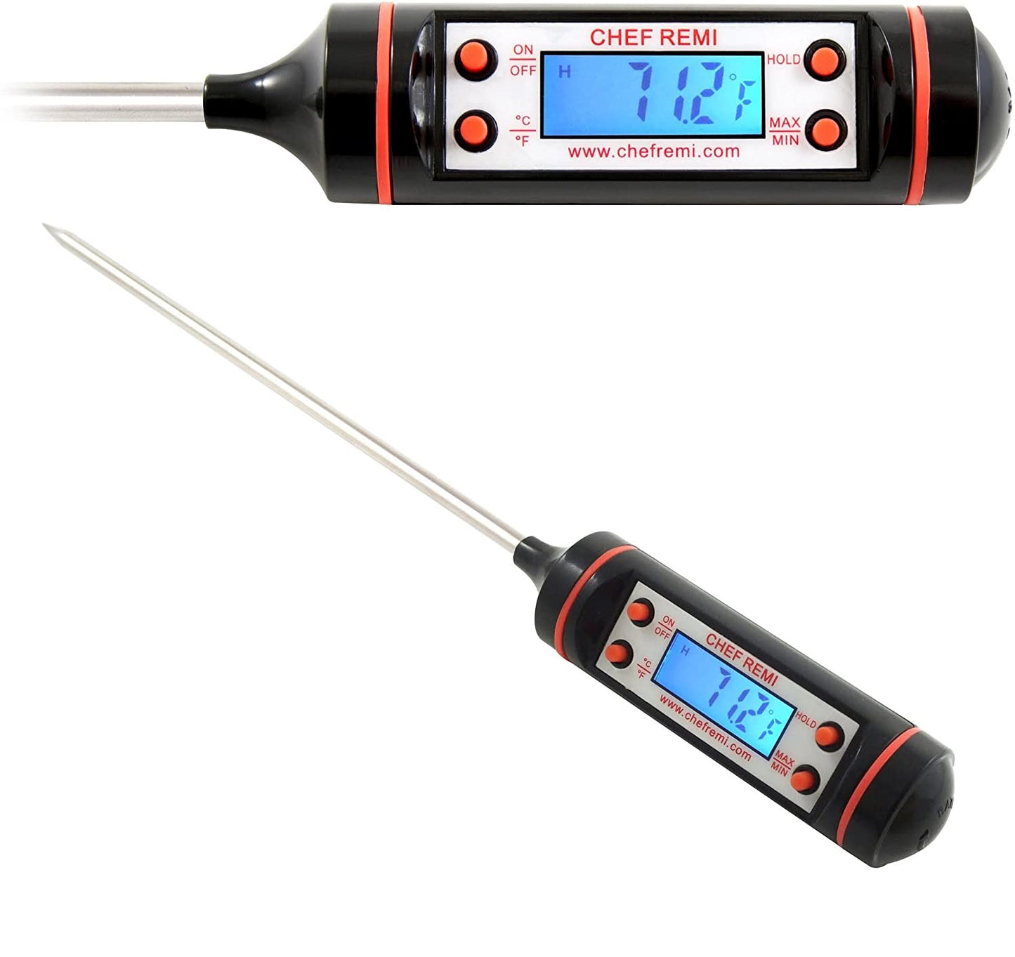 Chef Remi Digital Cooking Thermometer - Instant Read | Best for Turkey, Meat, Oven, Oil, Kitchen, Grill, BBQ, Any Food| Rated No.1 Grill Accessories