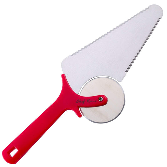 Chef Remi Pizza Cutter | Stainless Steel Pizza Wheel -Serrated Blade and Spatula