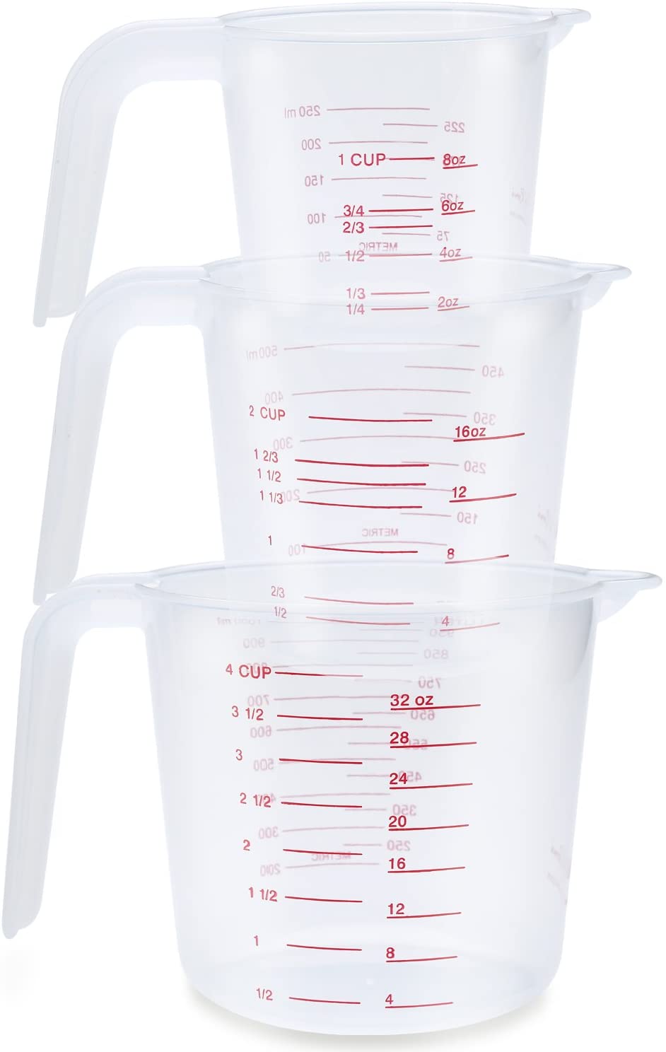 Measuring Jugs Set of 3 Cooking and Baking Measuring Cups for Baking and Cooking