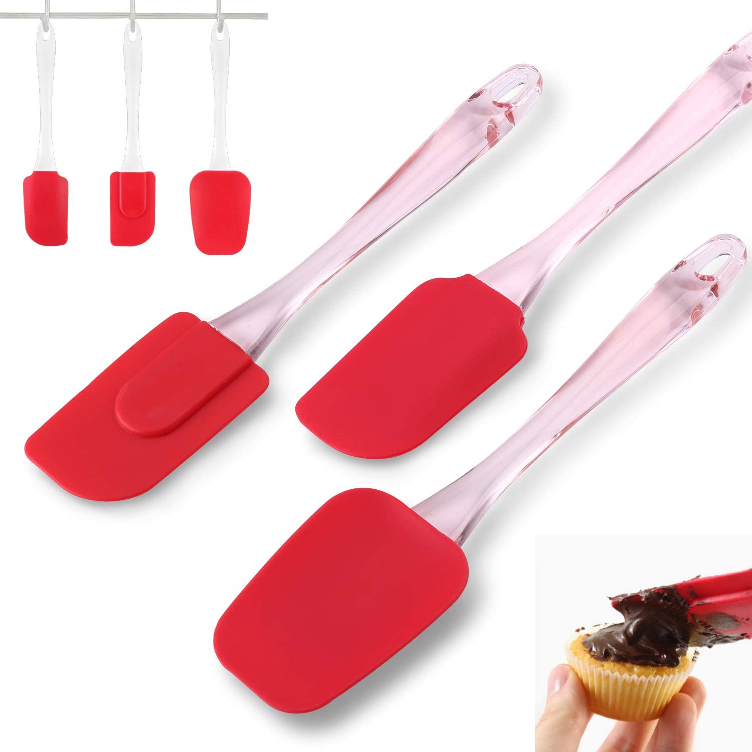 Baking Spatulas  Set of 3 Non Stick Silicone Cooking Spatulas