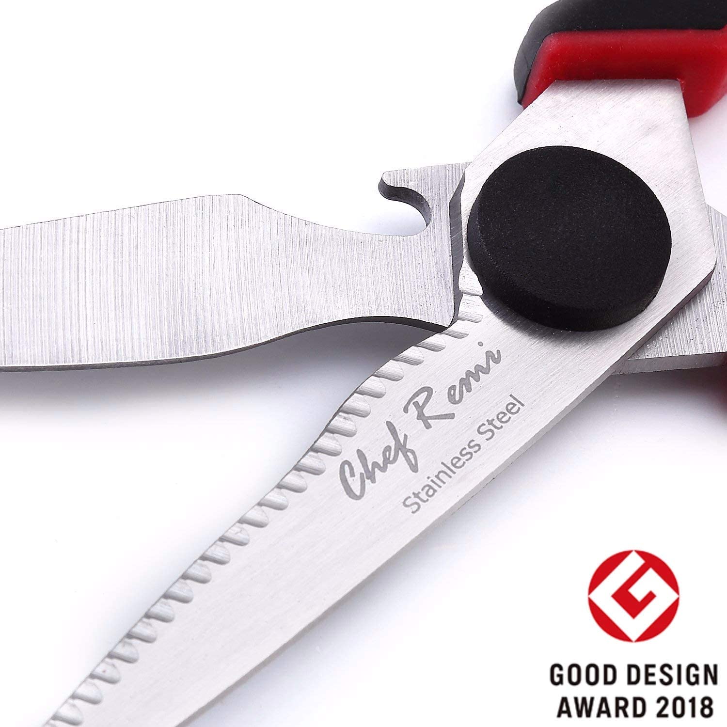 Kitchen Scissors for Meat, Fish, Plant and Gardening | Serrated Detachable Shears with Nut Cracker