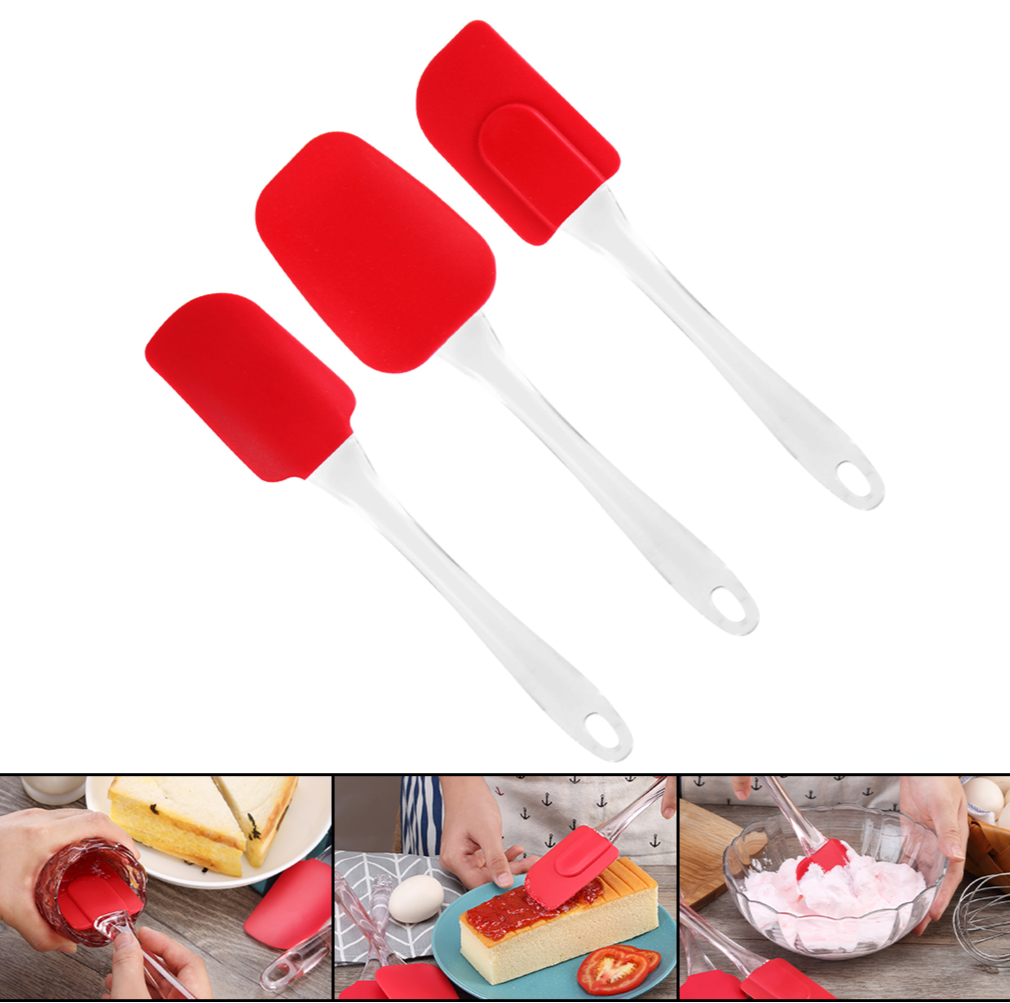 Baking Spatulas  Set of 3 Non Stick Silicone Cooking Spatulas