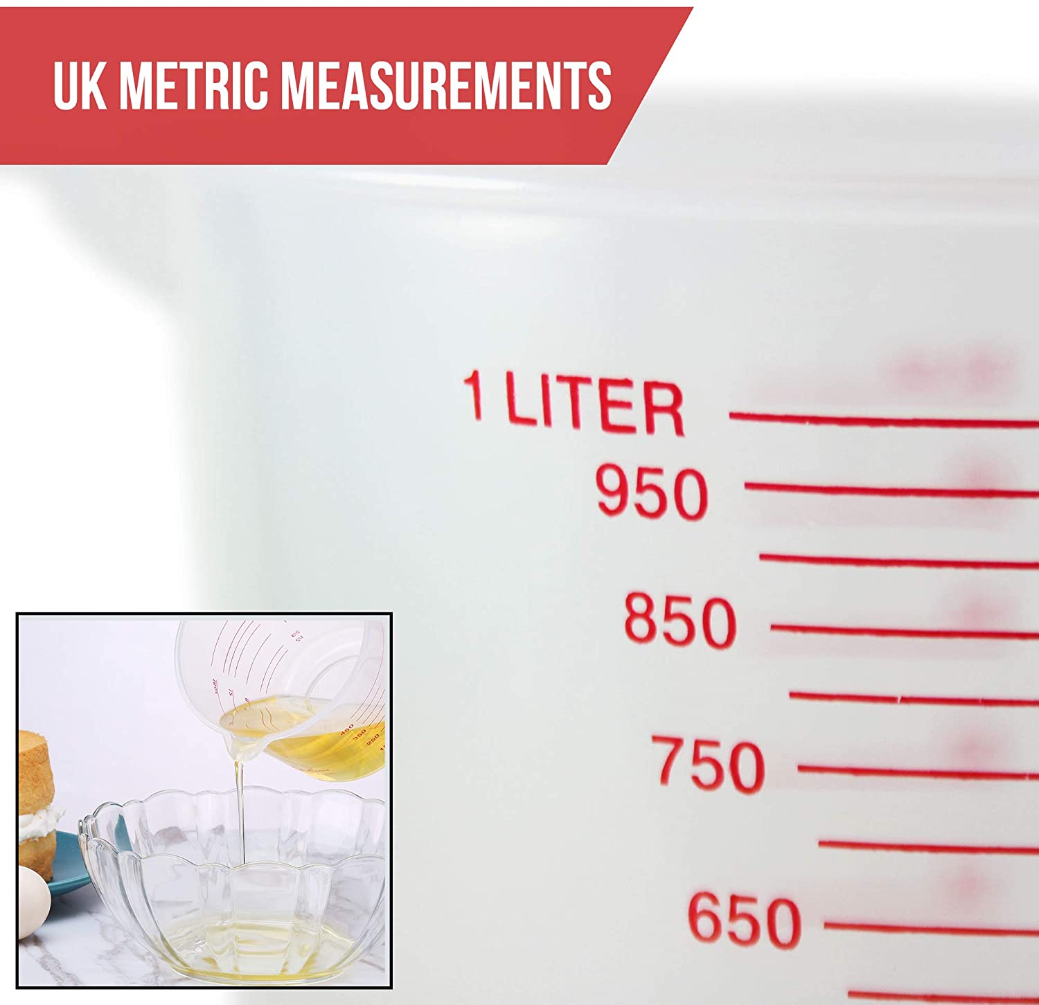 Measuring Jugs Set of 3 Cooking and Baking Measuring Cups for Baking and Cooking