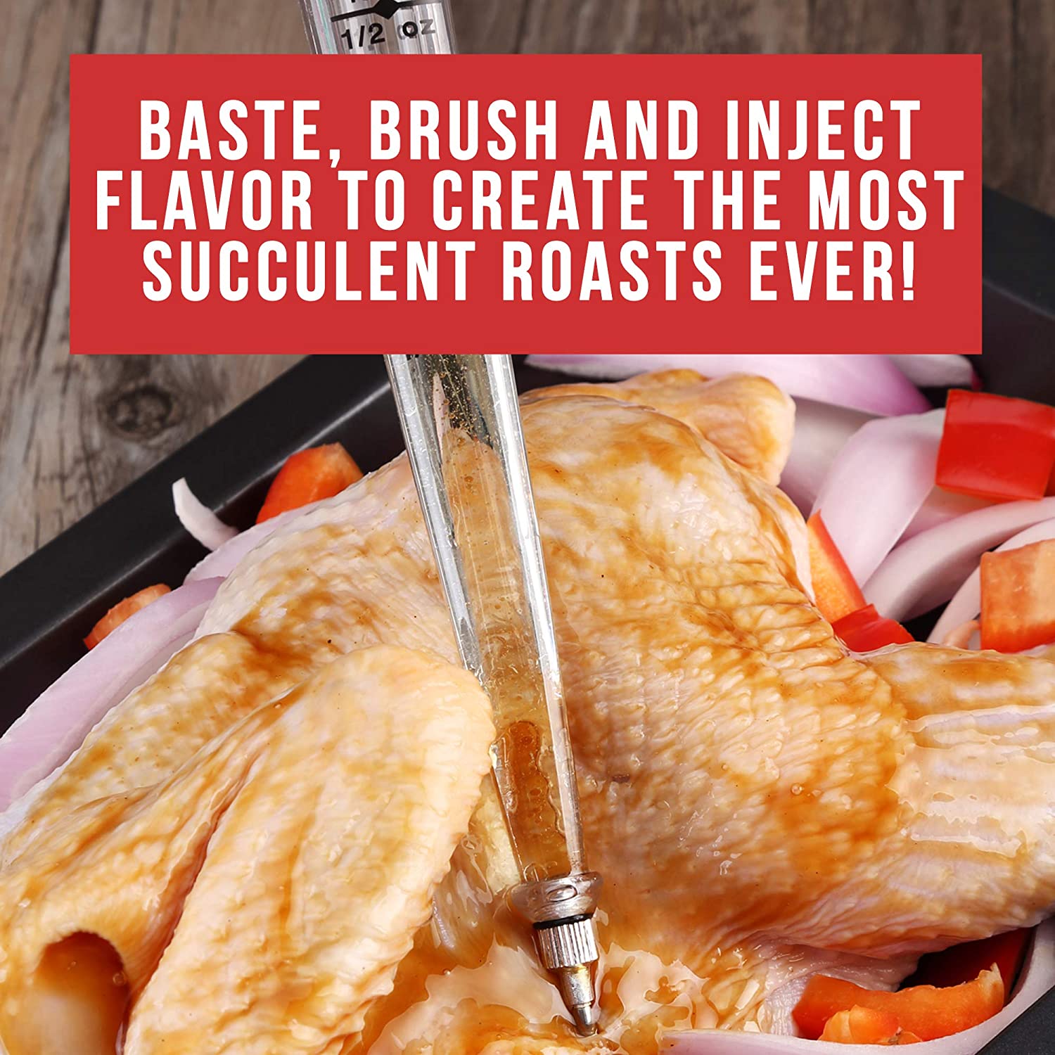 Chef Remi Turkey Baster Kit set of 4, Commercial Grade Quality