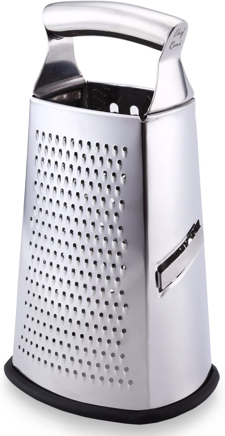 Food Grater 4 Sided Blades Stainless Steel Cheese and Vegetable Grater