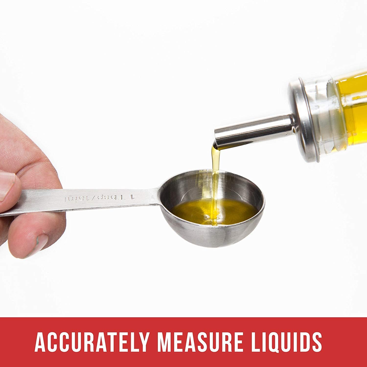 Measuring Spoons Set of 6 Stackable Stainless Steel Spoons