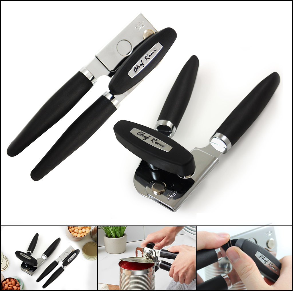 Chef Remi Tin Opener | Durable Can Opener with Non Slip, Comfortable Handles - Ideal for Elderly