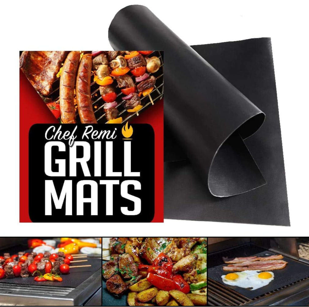BBQ Grill Mats Non Stick Reusable Mats for Gas, Charcoal, Electric BBQs and Ovens Dishwasher Safe
