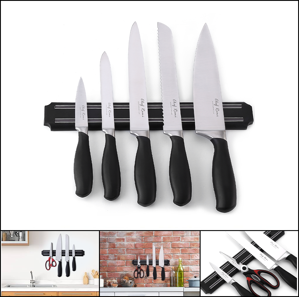 Magnetic Knife Holder - Christmas Gift Storage Bar This Year - Safeguard Your Kitchen Knives from Kids with Our Easy to Mount Strip