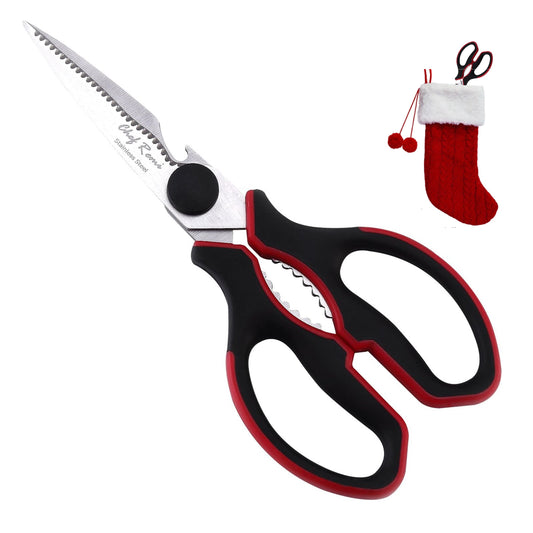 Kitchen Scissors for Meat, Fish, Plant and Gardening | Serrated Detachable Shears with Nut Cracker