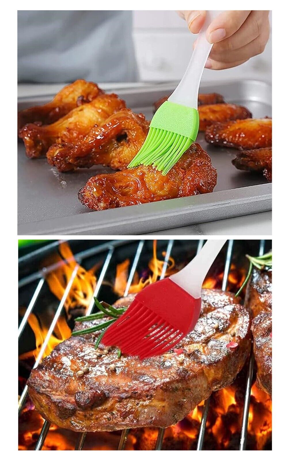 Egg Brush - Heat Resistant Silicone Pastry Brush - Marinating Baking Cooking - Green